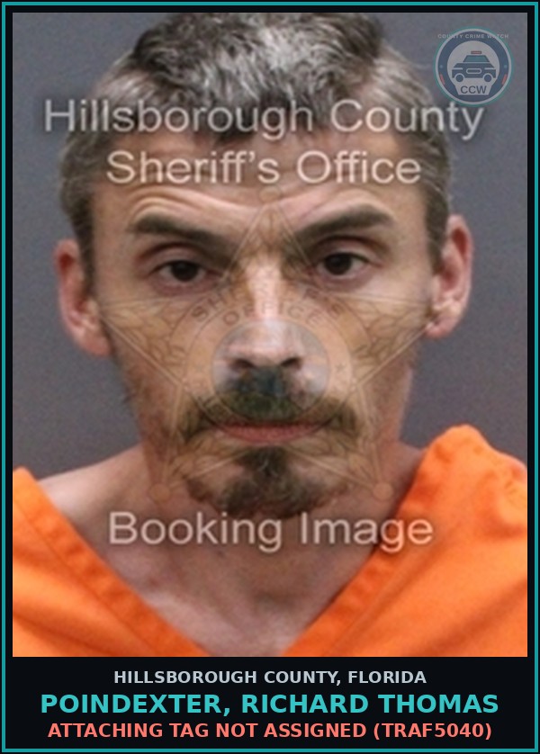 Booking mugshot of POINDEXTER, RICHARD THOMAS in Hillsborough County