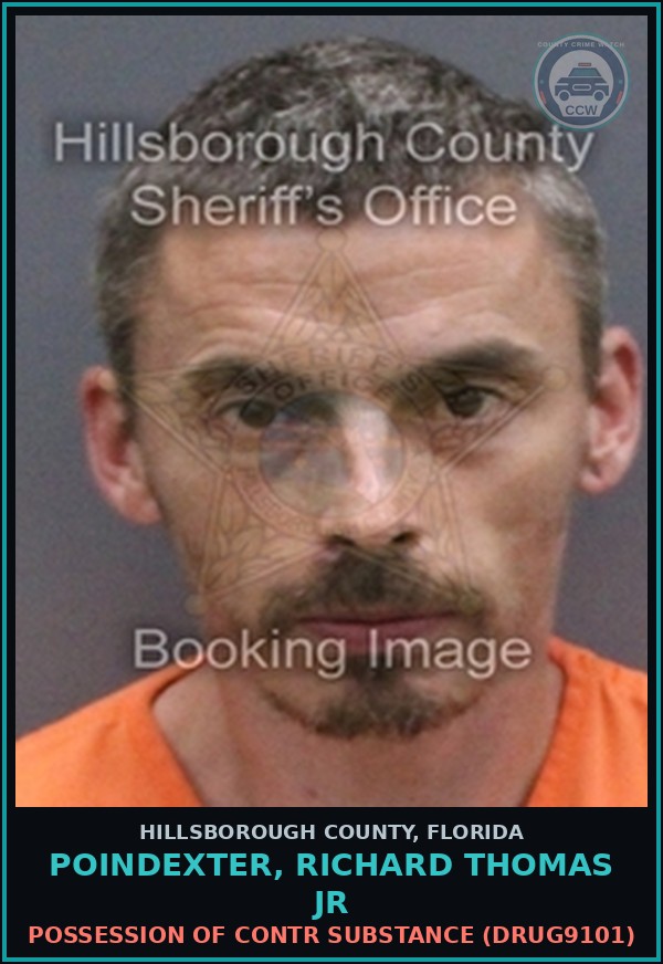 Booking mugshot of POINDEXTER, RICHARD THOMAS JR in Hillsborough County