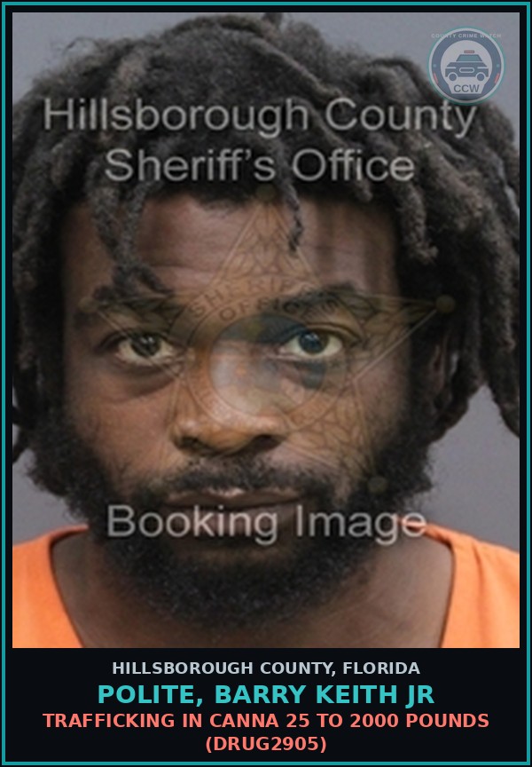 Booking mugshot of POLITE, BARRY KEITH JR in Hillsborough County