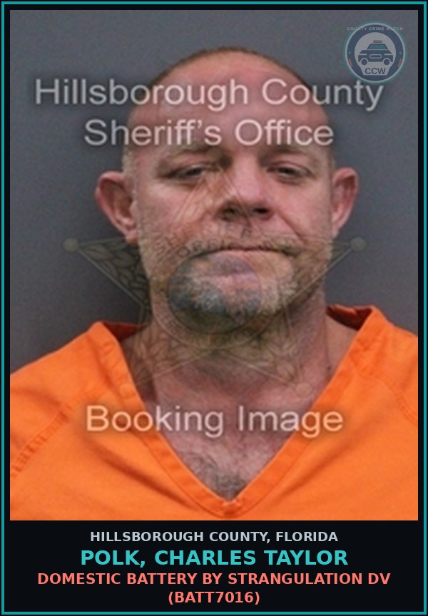 Booking mugshot of POLK, CHARLES TAYLOR in Hillsborough County