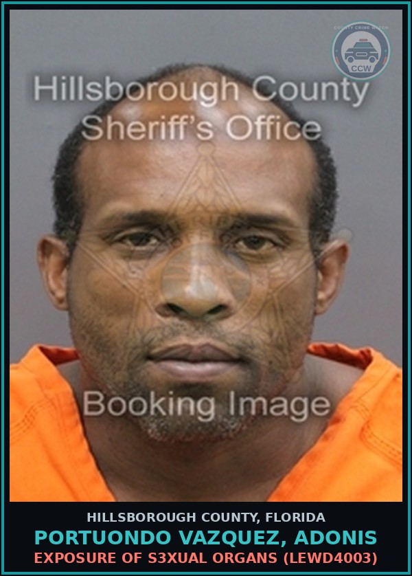 Booking mugshot of PORTUONDO VAZQUEZ, ADONIS in Hillsborough County