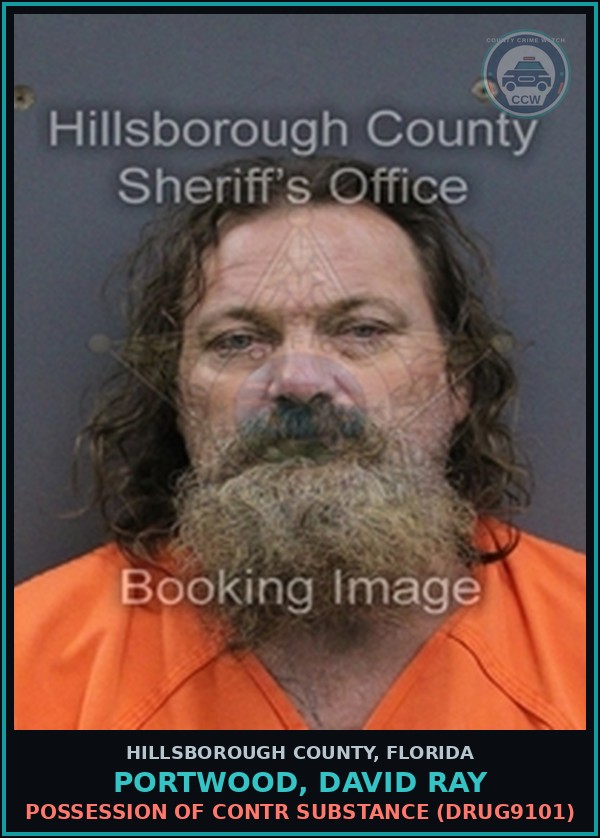 Booking mugshot of PORTWOOD, DAVID RAY in Hillsborough County