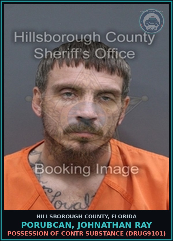 Booking mugshot of PORUBCAN, JOHNATHAN RAY in Hillsborough County