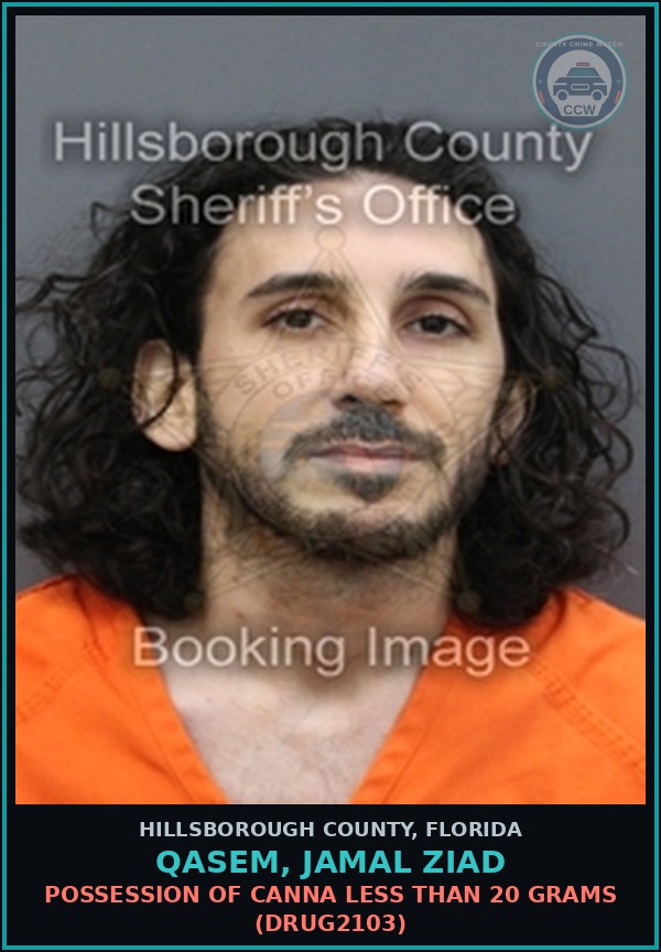 Booking mugshot of QASEM, JAMAL ZIAD in Hillsborough County