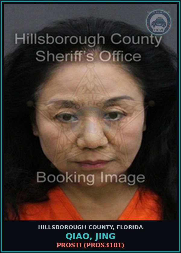 Booking mugshot of QIAO, JING in Hillsborough County