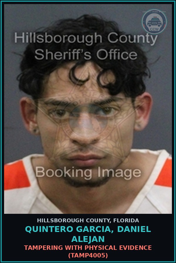 Booking mugshot of QUINTERO GARCIA, DANIEL ALEJAN in Hillsborough County