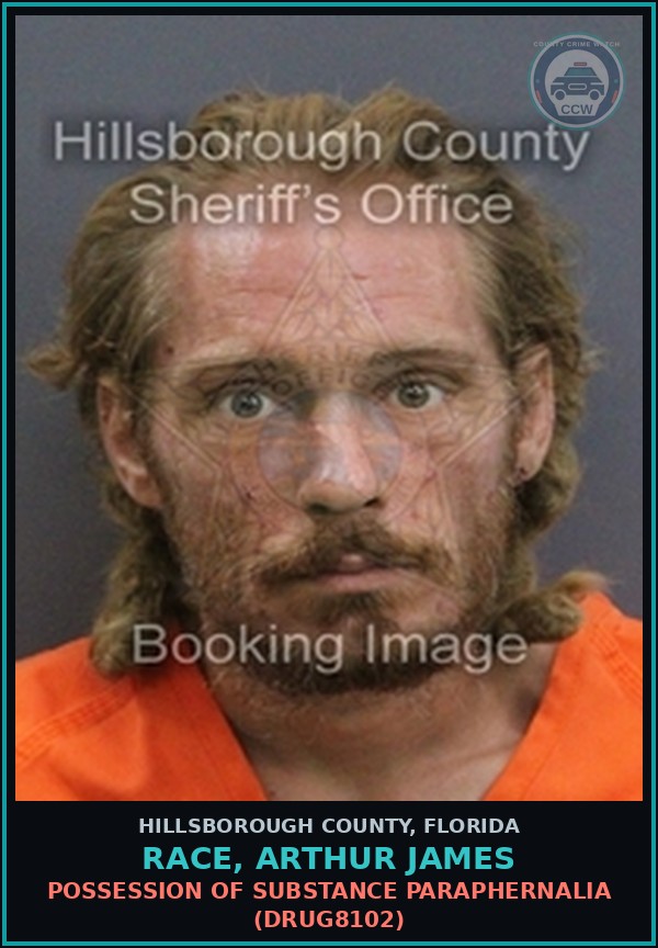 Booking mugshot of RACE, ARTHUR JAMES in Hillsborough County
