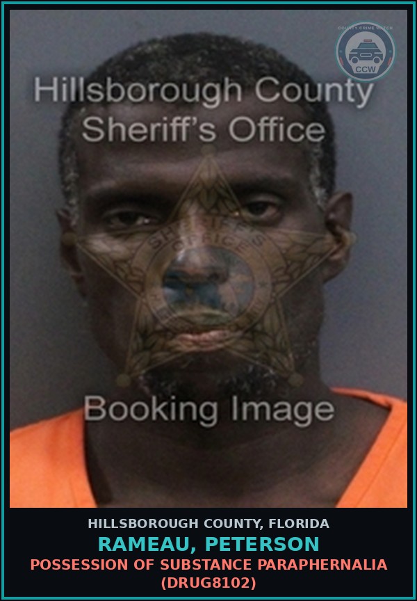 Booking mugshot of RAMEAU, PETERSON in Hillsborough County