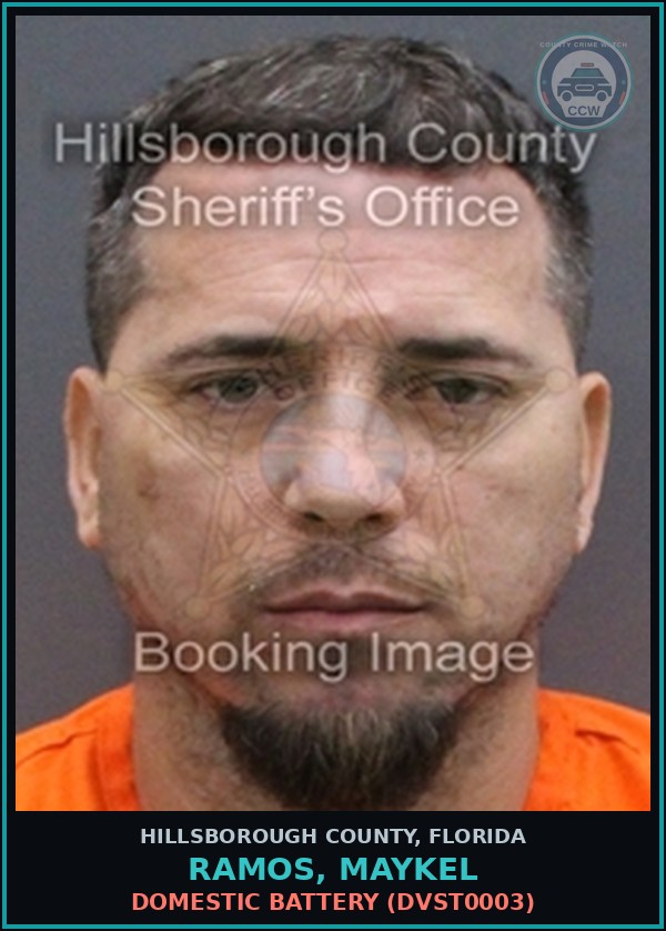 Booking mugshot of RAMOS, MAYKEL in Hillsborough County