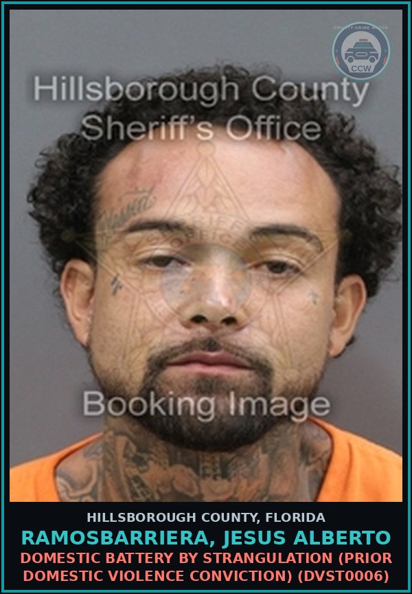 Booking mugshot of RAMOSBARRIERA, JESUS ALBERTO in Hillsborough County