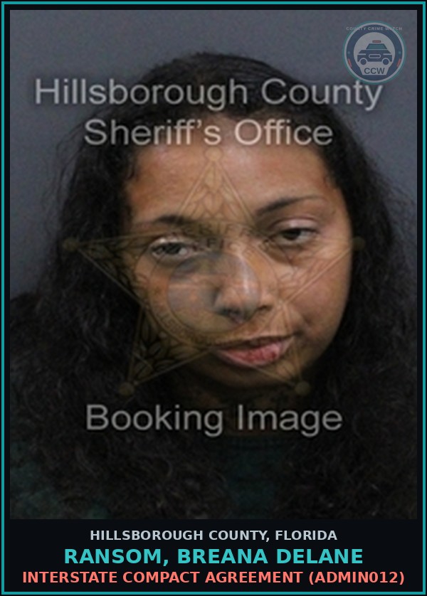Booking mugshot of RANSOM, BREANA DELANE in Hillsborough County