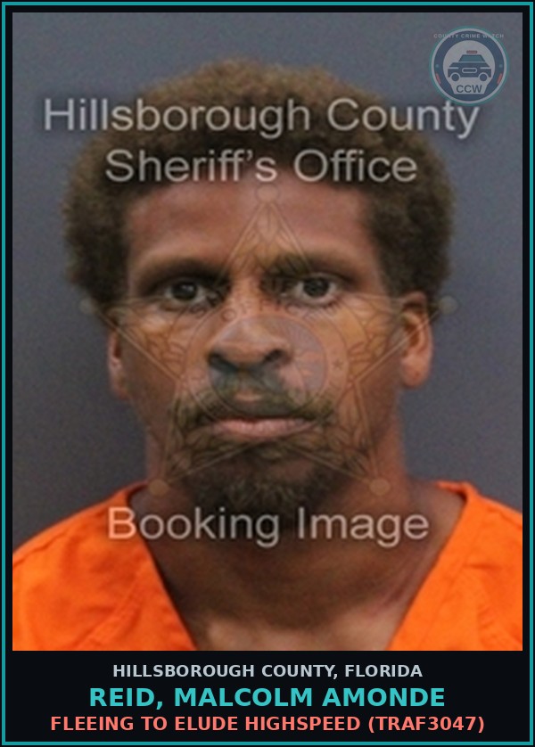 Booking mugshot of REID, MALCOLM AMONDE in Hillsborough County