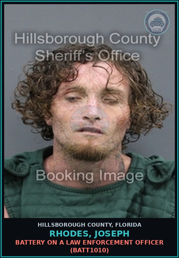 Booking mugshot of RHODES, JOSEPH in Hillsborough County
