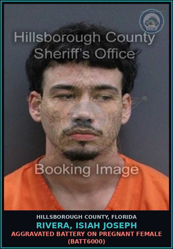 Booking mugshot of RIVERA, ISIAH JOSEPH in Hillsborough County