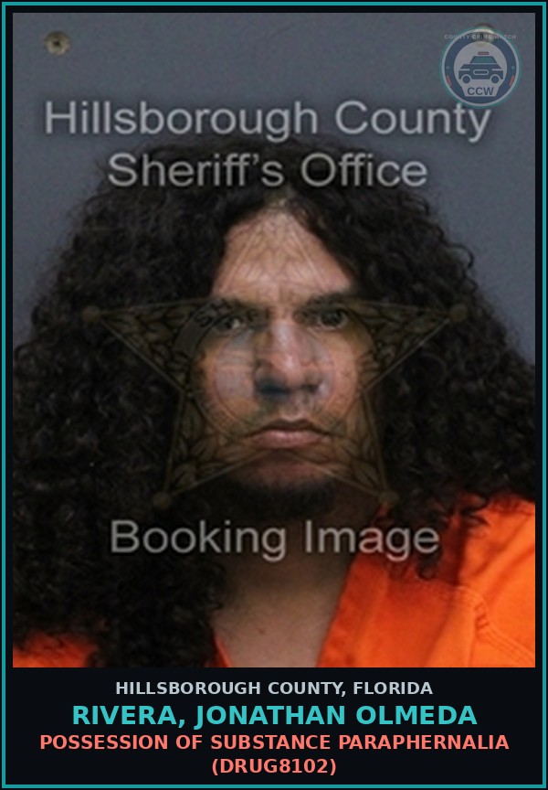 Booking mugshot of RIVERA, JONATHAN OLMEDA in Hillsborough County