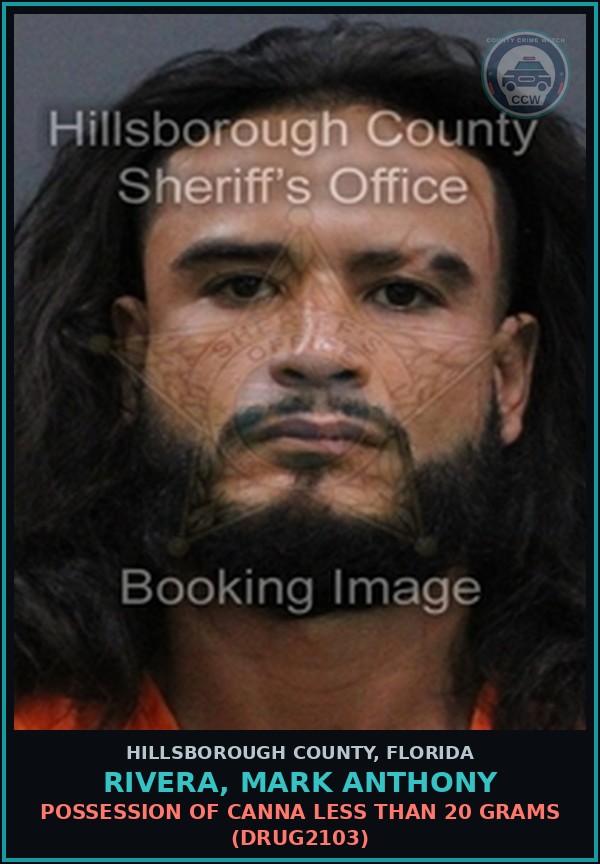 Booking mugshot of RIVERA, MARK ANTHONY in Hillsborough County