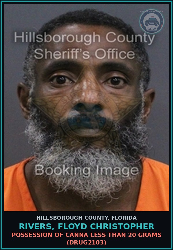 Booking mugshot of RIVERS, FLOYD CHRISTOPHER in Hillsborough County