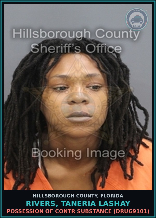 Booking mugshot of RIVERS, TANERIA LASHAY in Hillsborough County