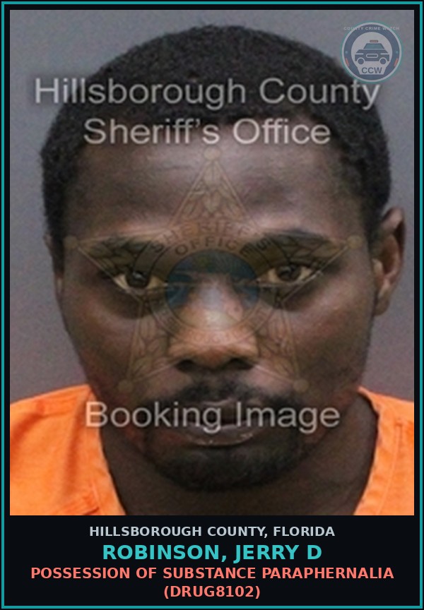 Booking mugshot of ROBINSON, JERRY D in Hillsborough County