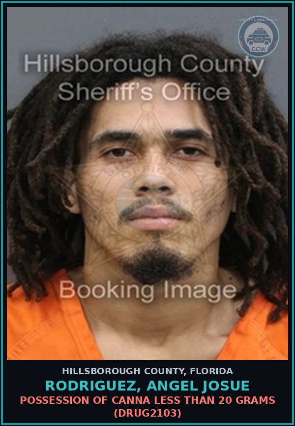Booking mugshot of RODRIGUEZ, ANGEL JOSUE in Hillsborough County