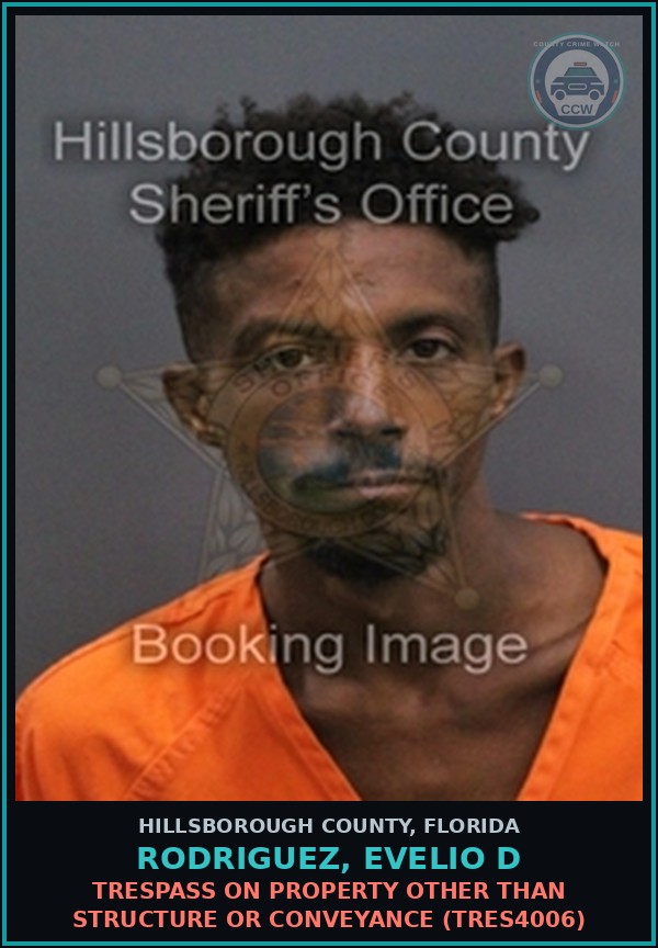 Booking mugshot of RODRIGUEZ, EVELIO D in Hillsborough County