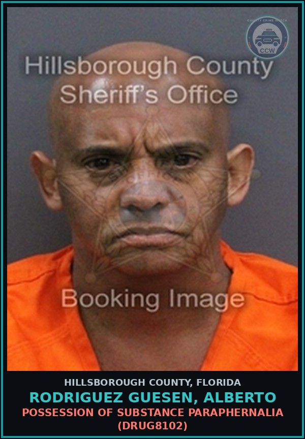 Booking mugshot of RODRIGUEZ GUESEN, ALBERTO in Hillsborough County