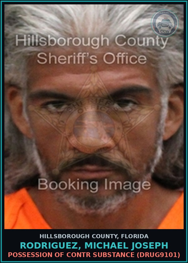 Booking mugshot of RODRIGUEZ, MICHAEL JOSEPH in Hillsborough County