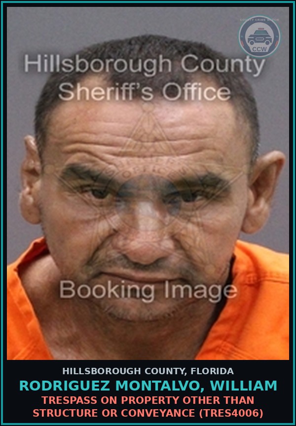 Booking mugshot of RODRIGUEZ MONTALVO, WILLIAM in Hillsborough County