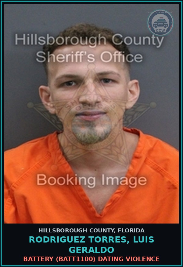 Booking mugshot of RODRIGUEZ TORRES, LUIS GERALDO in Hillsborough County