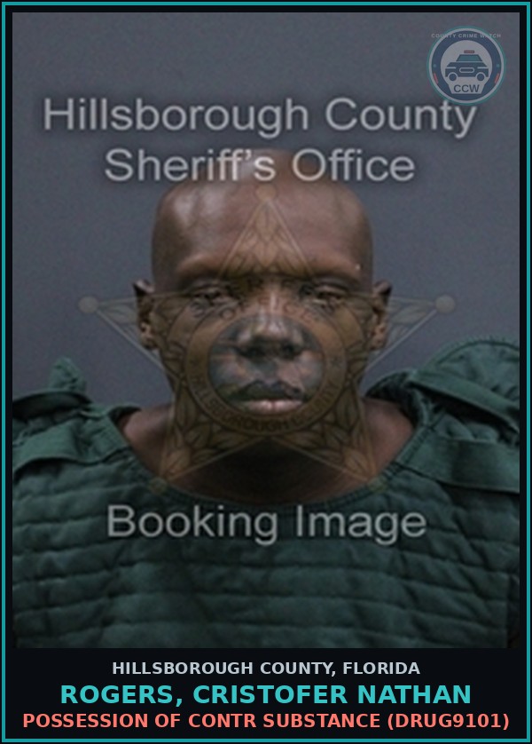 Booking mugshot of ROGERS, CRISTOFER NATHAN in Hillsborough County
