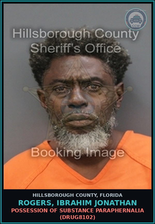 Booking mugshot of ROGERS, IBRAHIM JONATHAN in Hillsborough County