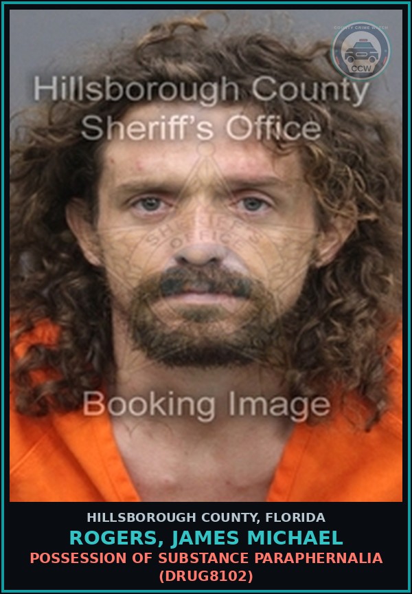 Booking mugshot of ROGERS, JAMES MICHAEL in Hillsborough County