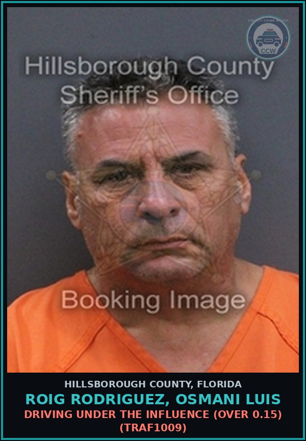 Booking mugshot of ROIG RODRIGUEZ, OSMANI LUIS in Hillsborough County