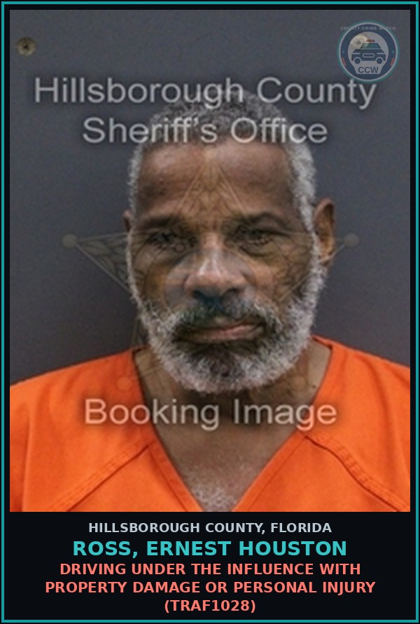 Booking mugshot of ROSS, ERNEST HOUSTON in Hillsborough County