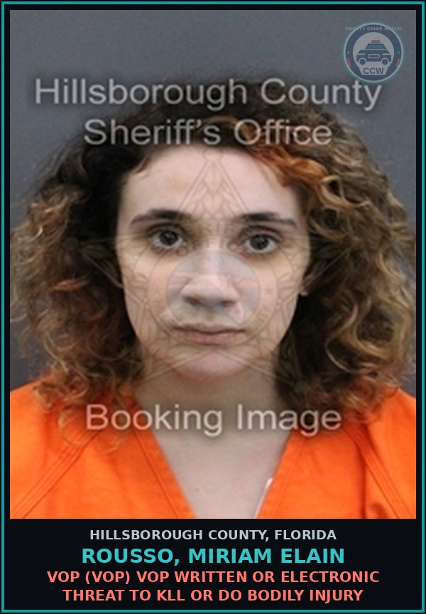 Booking mugshot of ROUSSO, MIRIAM ELAIN in Hillsborough County