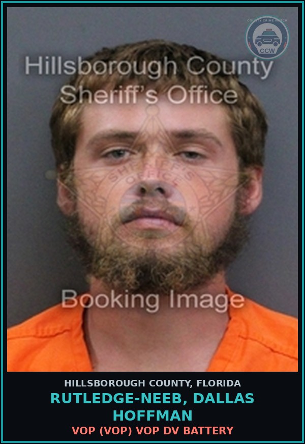Booking mugshot of RUTLEDGE-NEEB, DALLAS HOFFMAN in Hillsborough County