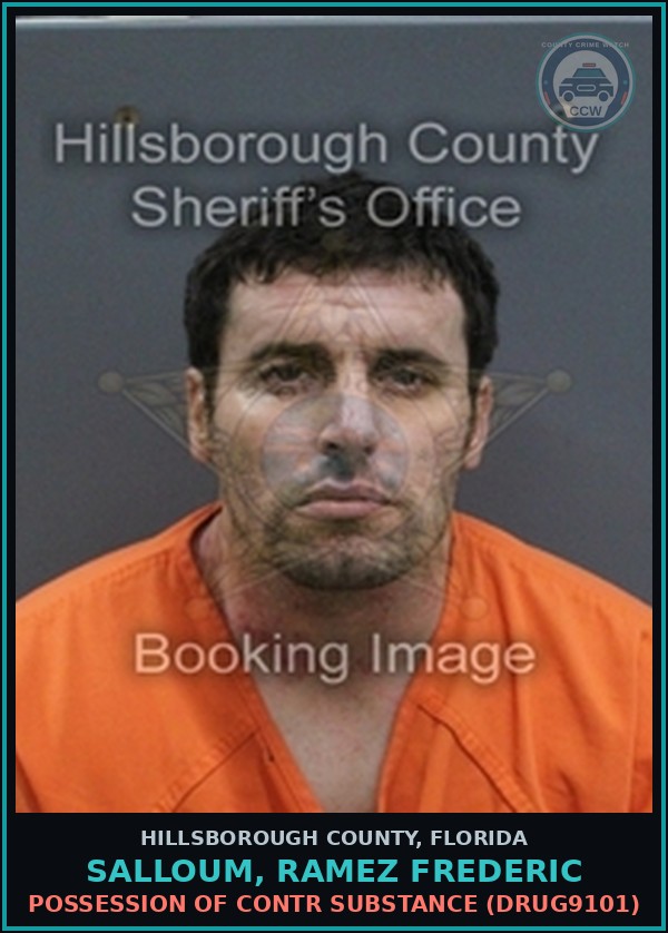 Booking mugshot of SALLOUM, RAMEZ FREDERIC in Hillsborough County