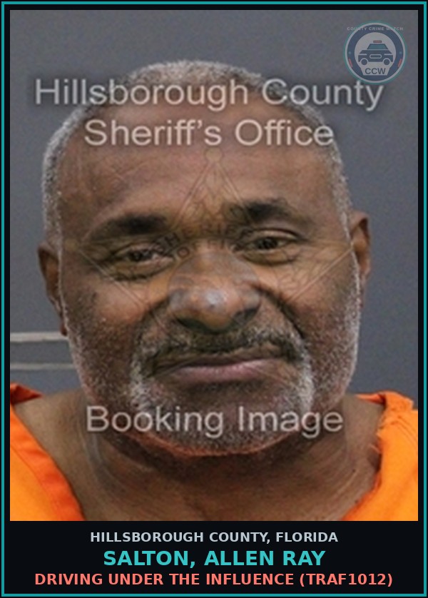 Booking mugshot of SALTON, ALLEN RAY in Hillsborough County