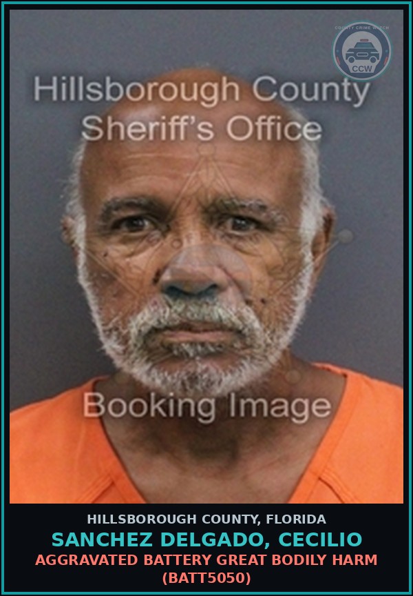 Booking mugshot of SANCHEZ DELGADO, CECILIO in Hillsborough County