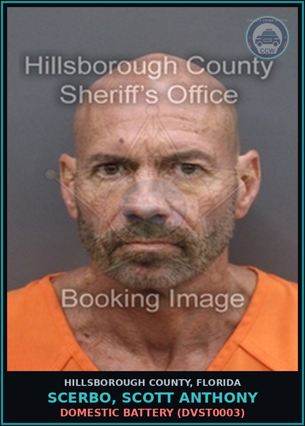 Booking mugshot of SCERBO, SCOTT ANTHONY in Hillsborough County