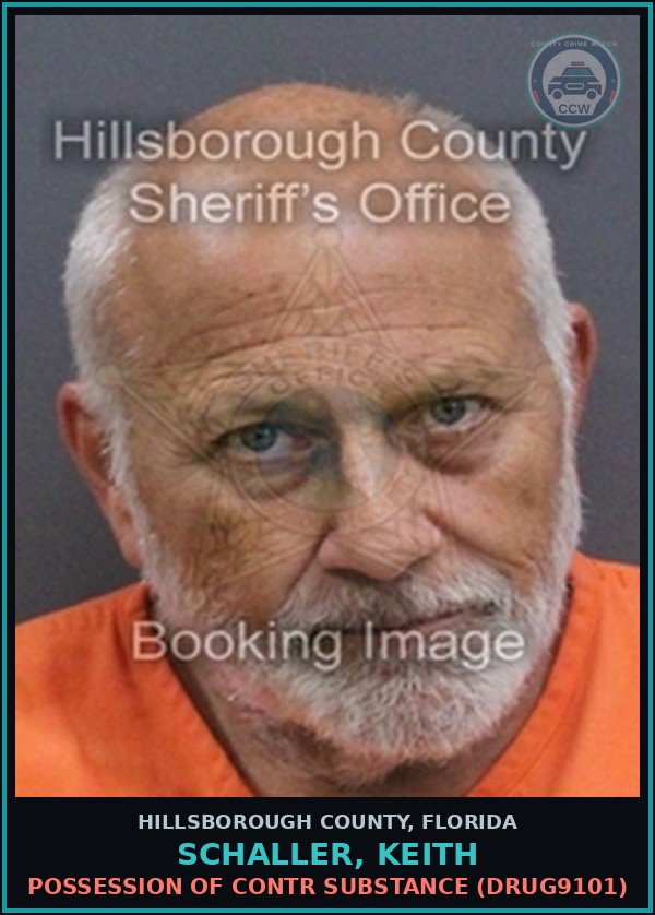 Booking mugshot of SCHALLER, KEITH in Hillsborough County