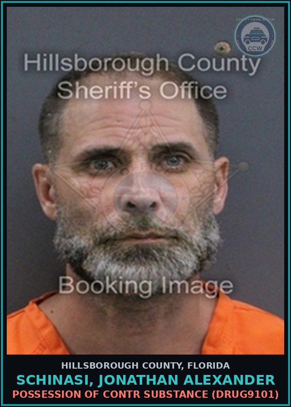 Booking mugshot of SCHINASI, JONATHAN ALEXANDER in Hillsborough County