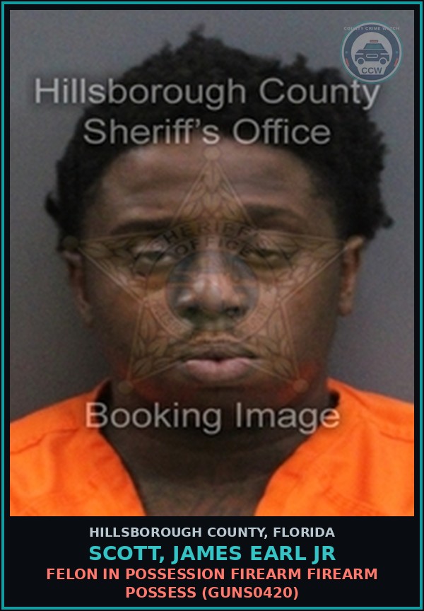 Booking mugshot of SCOTT, JAMES EARL JR in Hillsborough County