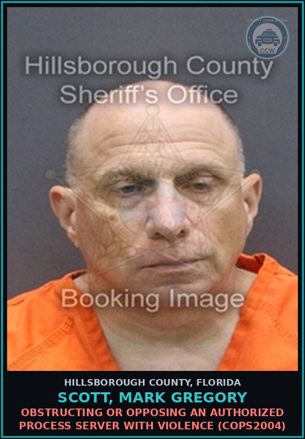 Booking mugshot of SCOTT, MARK GREGORY in Hillsborough County