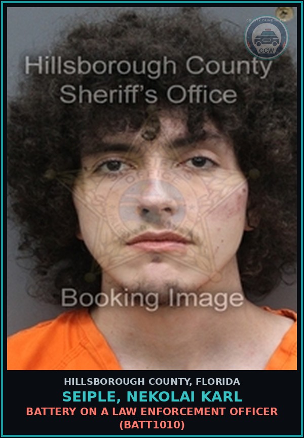 Booking mugshot of SEIPLE, NEKOLAI KARL in Hillsborough County
