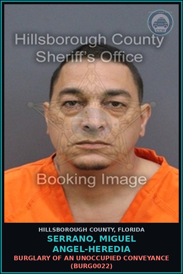 Booking mugshot of SERRANO, MIGUEL ANGEL-HEREDIA in Hillsborough County