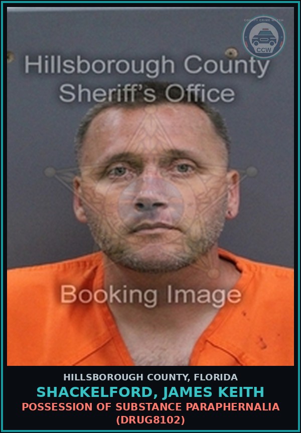 Booking mugshot of SHACKELFORD, JAMES KEITH in Hillsborough County