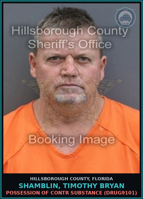 Booking mugshot of SHAMBLIN, TIMOTHY BRYAN in Hillsborough County