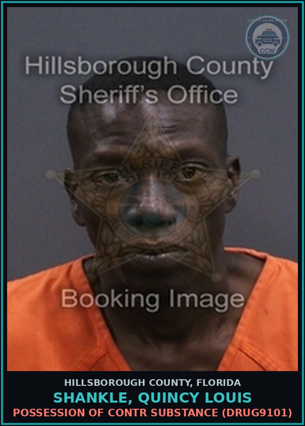 Booking mugshot of SHANKLE, QUINCY LOUIS in Hillsborough County