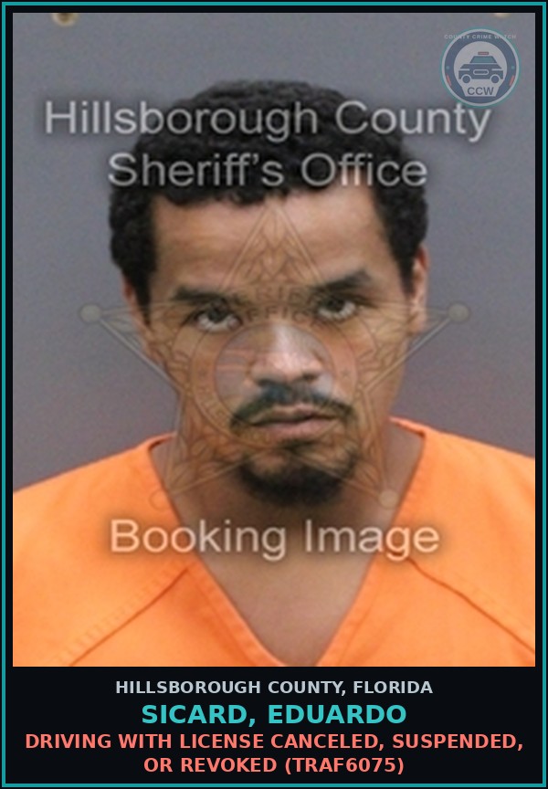 Booking mugshot of SICARD, EDUARDO in Hillsborough County